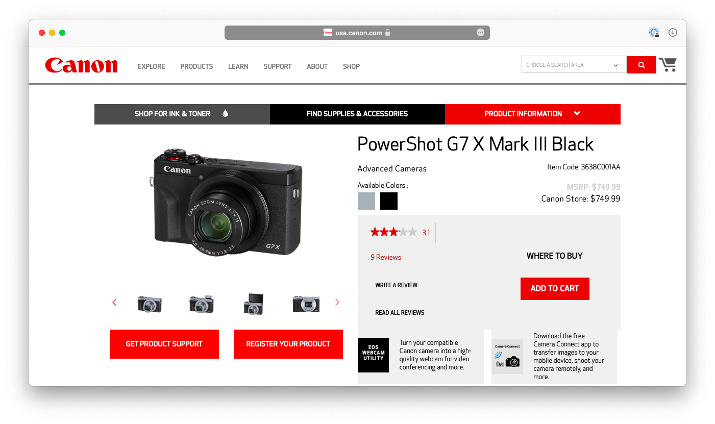 Best Cameras For YouTube: Canon Powershot G7