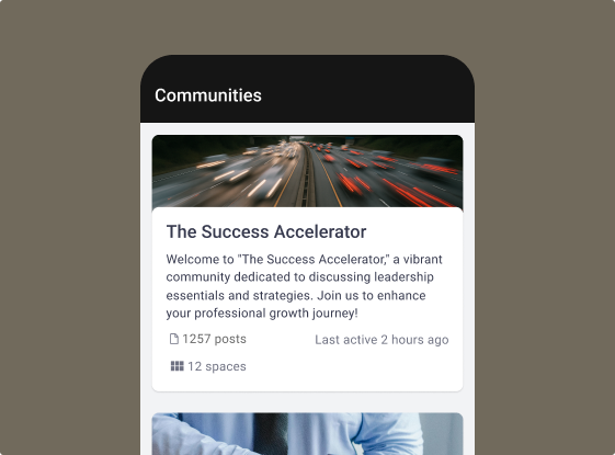 Mobile communities screen