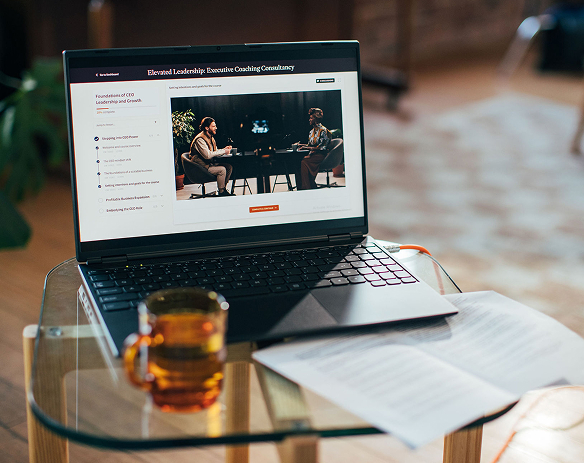 Online course being completed on a laptop