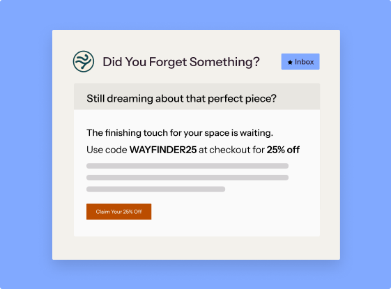 Abandoned cart email preview