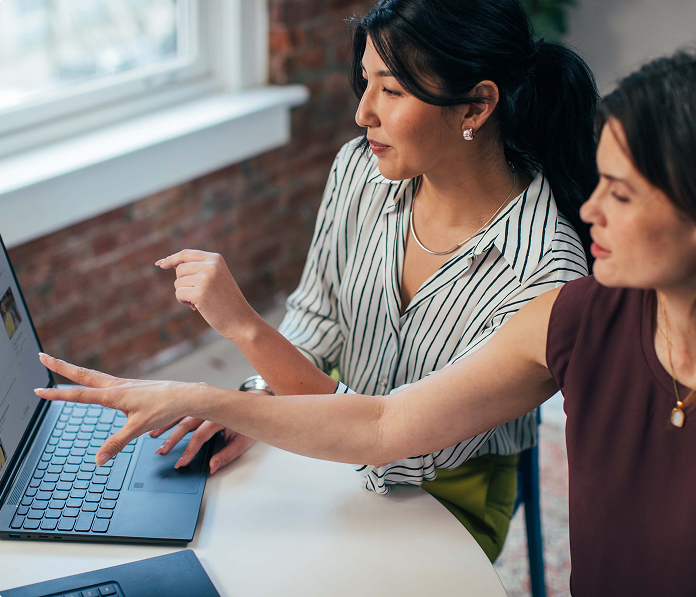People working together on a laptop