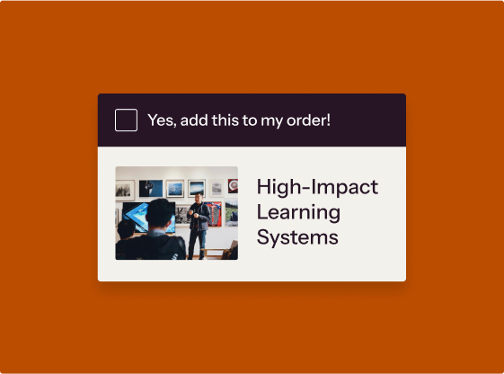 Order bump screen preview
