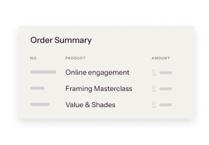 Order summary tab mockup